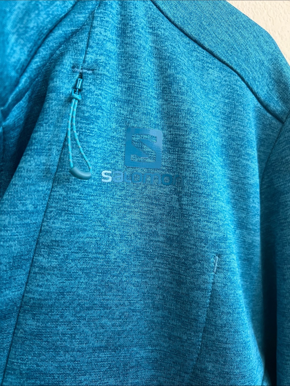 Salomon Men's Teal Blue Full-Zip Performance Fleece - Picture 2 of 5